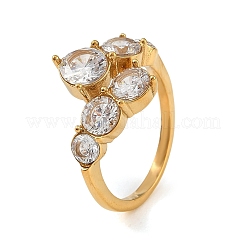 304 Stainless Steel Micro Pave Cubic Zirconia Cuff Open Rings for Women&nbsp;SA-CBAABBA-09B-G