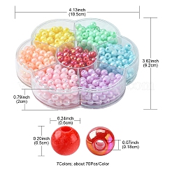 490Pcs 7 Style Opaque Acrylic Beads&nbsp;MACR-YW0002-04