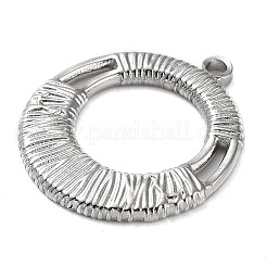 変色しない304ステンレススチールペンダント  ラウンドリングチャーム  ステンレス鋼色  24x21x2mm  穴：1.6mm&nbsp;STAS-M323-36P