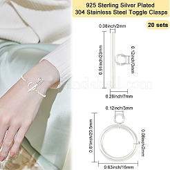 304ステンレススチールマンテル10セット  銀  リング：20.5x16x2mm  穴：3mm  バー：23x7x2mm  穴：3mm&nbsp;STAS-BBC0008-08