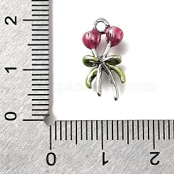 合金エナメルチャーム  花  ミックスカラー  17x8x4mm  穴：1.6mm&nbsp;ENAM-P260-03C-AS