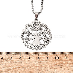 201 Stainless Steel Buddha Yoga Tree of Life Pendant Necklaces&nbsp;LS-NJEW-S440-11P