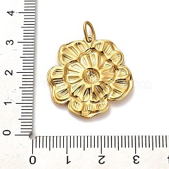 304ステンレスペンダント  丸カン付き  花のチャーム  イオンプレーティング（ip）  14KGP本金メッキ  27x25.5x2.5mm  穴：5x2.5mm&nbsp;STAS-R151-12G