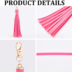 10Pcs Imitation Leather with Light Gold Alloy Clasps Tassel Big Pendants Decorations&nbsp;AJEW-CL0003-14A