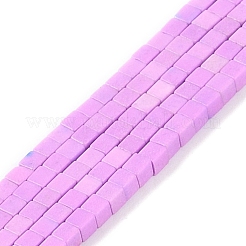 天然石瑪瑙ビーズ連売り  染め  キューブ  スミレ  2x2x2mm  穴：1mm  約150個/連  15.08インチ（38.3cm）&nbsp;G-M422-A01-04I