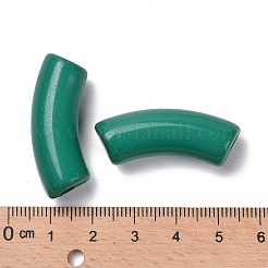 不透明なアクリルビーズ  カーブチューブ  グリーン  34.5x13x11mm  穴：3.5mm  約155個/500g&nbsp;SACR-S677-069
