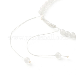 Round Natural White Jade Braided Bead Bracelet for Girl Women&nbsp;BJEW-JB06864-03