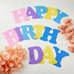 Non-Woven Fabric Cloth Happy Birthday Word Garlands&nbsp;AJEW-WH0398-007