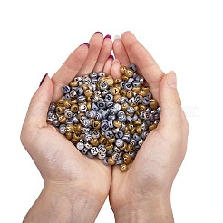 125g5スタイルのアクリルビーズ  混合文字でフラットラウンド  ミックスカラー  7x4mm  穴：1mm  25g /スタイル&nbsp;MACR-SZ0001-26