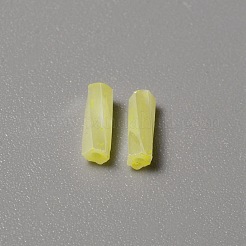 不透明な色のガラス ツイスト ビューグル ビーズ  丸い穴  きいろ  6~7x2mm  穴：0.9mm  270個/袋&nbsp;GLAA-WH0039-08B