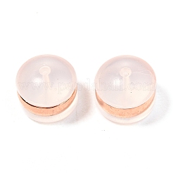 Tpeプラスチック製イヤーナット  316外科用ステンレス鋼の部品付き  ピアスバックキャッチ  半円/ドーム  ローズゴールド  4x5.5mm&nbsp;KY-H004-02M-02RG