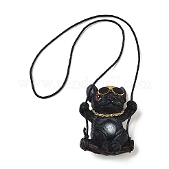 Cute Resin Swinging Bulldog Pendant Decorations&nbsp;HJEW-A010-01C