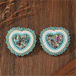 Bohemian Handmade Glass Seed Beads Heart Shape Stud Earrings&nbsp;PG9083