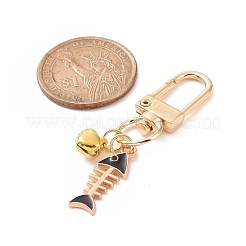 Cat & Fishbone Shape Alloy Enamel Charms Keychain&nbsp;KEYC-JKC00431-02