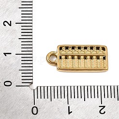 304ステンレスペンダント  そろばんチャーム  イオンプレーティング（ip）  18KGP本金メッキ  19x8.5x2mm  穴：1.6mm&nbsp;SA-CBA0563-27G