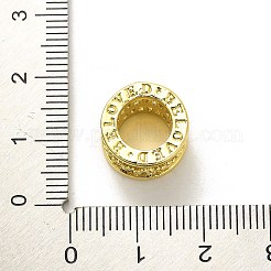 ラックメッキ真鍮製マイクロパヴェキュービックジルコニアビーズ  長持ちメッキ  鉛フリー＆カドミウムフリー  コラム  18KGP本金メッキ  13x10mm  穴：8.2mm&nbsp;KK-L210-005G