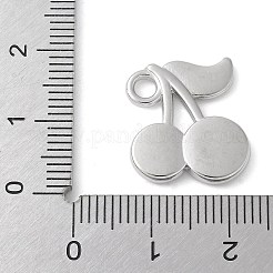 合金ペンダント  さくらんぼのチャーム  プラチナ  19x15.8x2.5mm  穴：2.5mm&nbsp;PALLOY-D358-01P