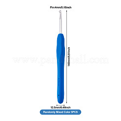 TPRハンドルアルミかぎ針針  ミックスカラー  140x12.5mm  ピン：4mm  5ps /セット&nbsp;TOOL-TA0001-13C