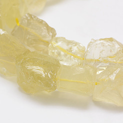 Raw Rough Natural Lemon Quartz(Heated) Bead Strands&nbsp;G-F403-05