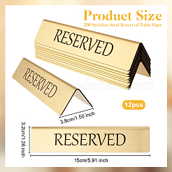 12Pcs 201 Stainless Steel Reserved Table Signs&nbsp;AJEW-OC0014-21