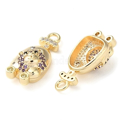 Brass Micro Pave Cubic Zirconia Pendants&nbsp;KK-F862-08G
