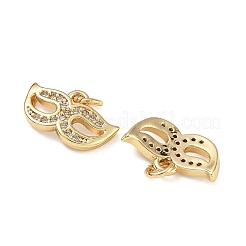 Brass Micro Pave Clear Cubic Zirconia Charms&nbsp;CU-CBAF0F8-11G
