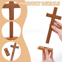Easter Wood Cross Figurines Ornaments&nbsp;DJEW-WH0063-67C