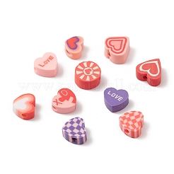 100Pcs 5 Style Handmade Polymer Clay Beads&nbsp;CLAY-FS0001-34
