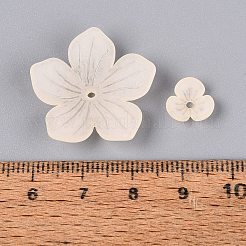 つや消しアクリルビーズキャップ  花  パパイヤホイップ  9~27x9~28x2.5~14mm  穴：1.4~2mm  約1046個/500g&nbsp;KY-Q004-08G