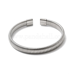 304 Stainless Steel Flat Snake Chains Cuff Bangles for Women&nbsp;BJEW-A067-05P