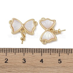 Brass Pave Shell Connector Charm&nbsp;KK-G497-08G