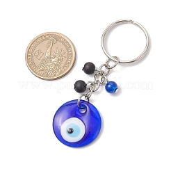 3Pcs Handmade Lampwork Evil Eye Keychains&nbsp;KEYC-JKC01252-02