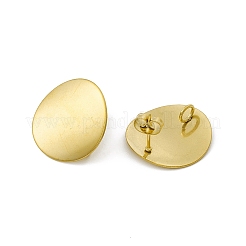 304ステンレススチールスタッドピアス  フラットラウンド  垂直ループ付き  ゴールドカラー  20x20mm  穴：3mm  ピン：0.8mm&nbsp;STAS-C061-17G