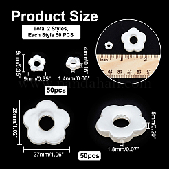 100Pcs 2 Style ABS Plastic Imitation Pearl Beads&nbsp;OACR-AR0001-11
