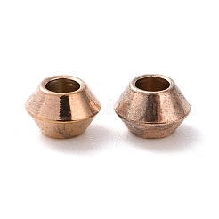 イオンプレーティング（IP）202ステンレスビーズ  ロンデル  ローズゴールド  4x2.5mm  穴：1.5mm&nbsp;STAS-O091-A-06RG