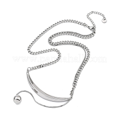Moon & Round 304 Stainless Steel Pendant Necklaces&nbsp;LS-NJEW-P318-02P