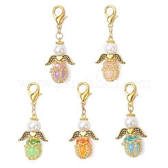 Luminous Acrylic & Handmade Glass Seed Beaded Pendants Decorations&nbsp;HJEW-MZ00379