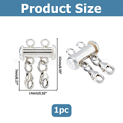 925 Sterling Silver Magnetic Slide Lock Clasps&nbsp;PALLOY-HS00049