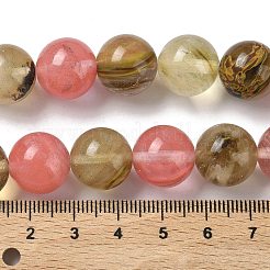 チェリークォーツガラスビーズ連売り  ラウンド  14~14.5mm  穴：1.4mm  約28~30個/連  15.47~16.65''（39.3~42.3センチメートル）&nbsp;G-F818-A07-14mm
