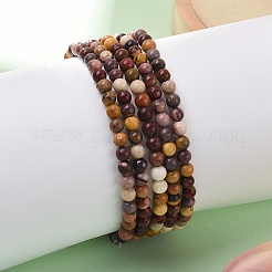 Natural Mookaite Round Bead Stretch Bracelets&nbsp;X-BJEW-L594-B05
