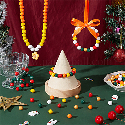 300Pcs 6 Colors Spray Painted Wood Beads&nbsp;WOOD-PH0002-54