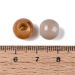 天然イエローアベンチュリンヨーロピアンビーズ  スムーズなラウンド  大穴ビーズ  10x8.5mm  穴：4mm&nbsp;G-Q607-02C