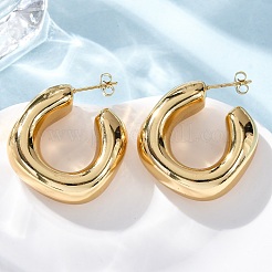 C-Shaped 304 Stainless Steel Stud Earrings&nbsp;EJEW-A125-24G