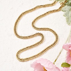 6MM 304 Stainless Steel Cuban Link Chain Necklaces for Women&nbsp;NJEW-B131-04G