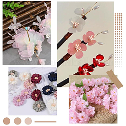 石膏造花ハートコア1束  ベージュ  59x2mm  400個/バンドル&nbsp;DIY-GF0014-33B