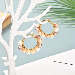 4 Pairs Vintage Natural Pearl Beads Earrings for Girl Women&nbsp;EJEW-JE04643