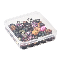 60Pcs Animal Skin Printed Glass Cabochons&nbsp;GGLA-FS0001-15