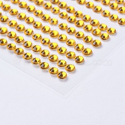 透明アクリルラインストーンステッカー  DIYネイルアート  車  携帯電話の装飾  半円  ゴールデンロッド  4x2mm  約780個/シート&nbsp;DIY-WH0070-03E