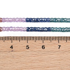立方晶ジルコニアビーズ連売り  多面カット  ロンデル  ミックスカラー  3x2mm  穴：0.6mm  約164個/連  14.57''（37センチメートル）&nbsp;ZIRC-P125-2x3mm-14