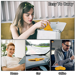 PUレザーメガネケース1個  眼鏡用  サングラスプロテクター  ゴールデンロッド  折りたたみ：87x175x8mm  展開：163x175x8mm&nbsp;AJEW-CN0004-43J
